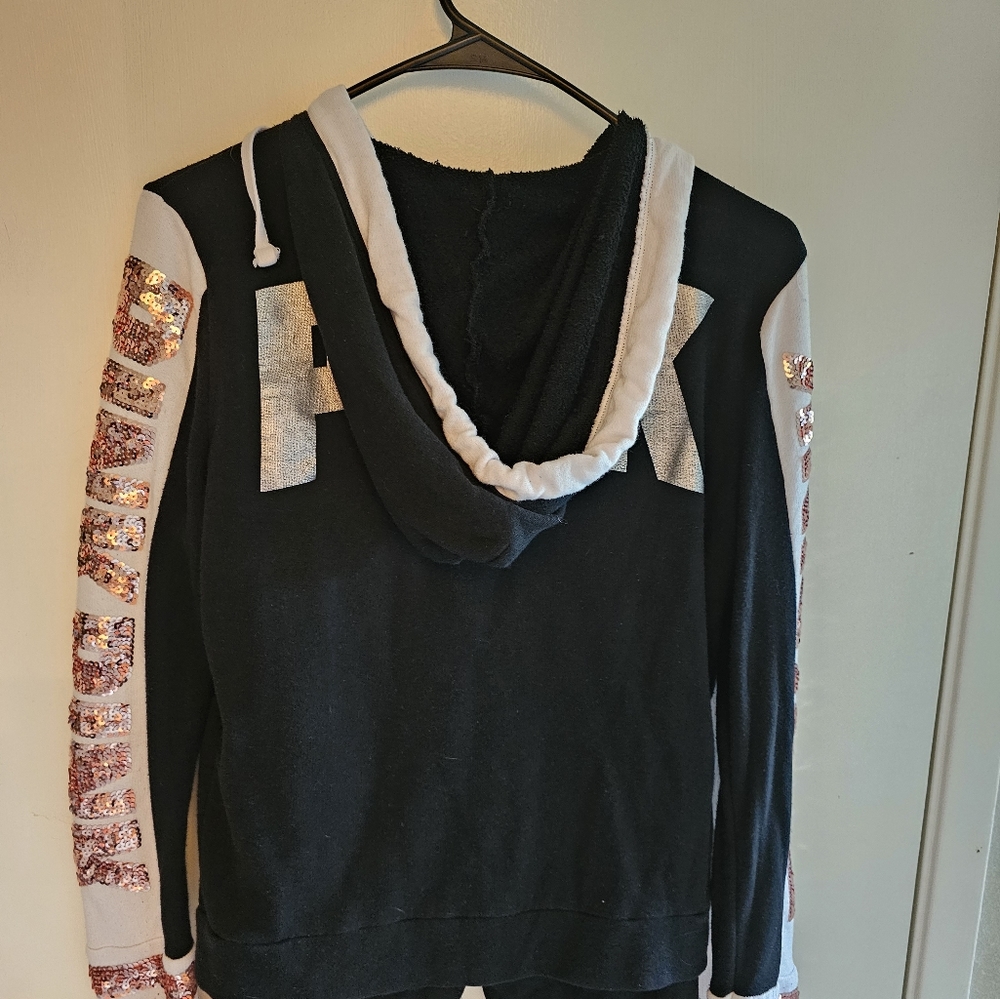 Victoria Secret Pink sequined sweat suit. Sweatshirt is small pants xs. - Picture 3 of 16